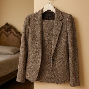 Ann Taylor Brown Tweed Blazer